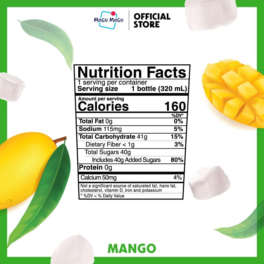 Mogu Mogu Mango Flavoured Drink with Nata de Coco 320ml x 6 Bottles - Image 4