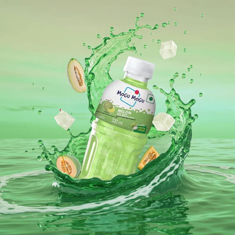 Mogu Mogu Melon Flavoured Drink with Nata de Coco 320ml x 6 - Image 2