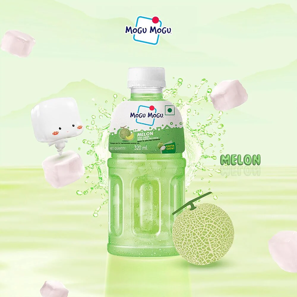 Mogu Mogu Melon Flavoured Drink with Nata de Coco 320ml x 6 - Image 3