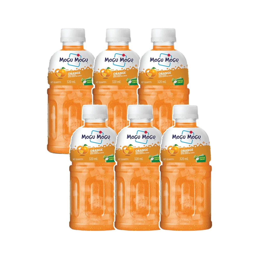 Mogu Mogu Orange Drink with Nata de Coco 320ml x 6