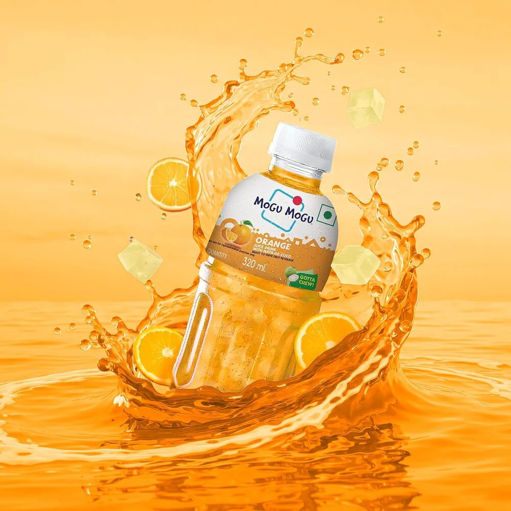 Mogu Mogu Orange Drink with Nata de Coco 320ml x 6 - Image 2