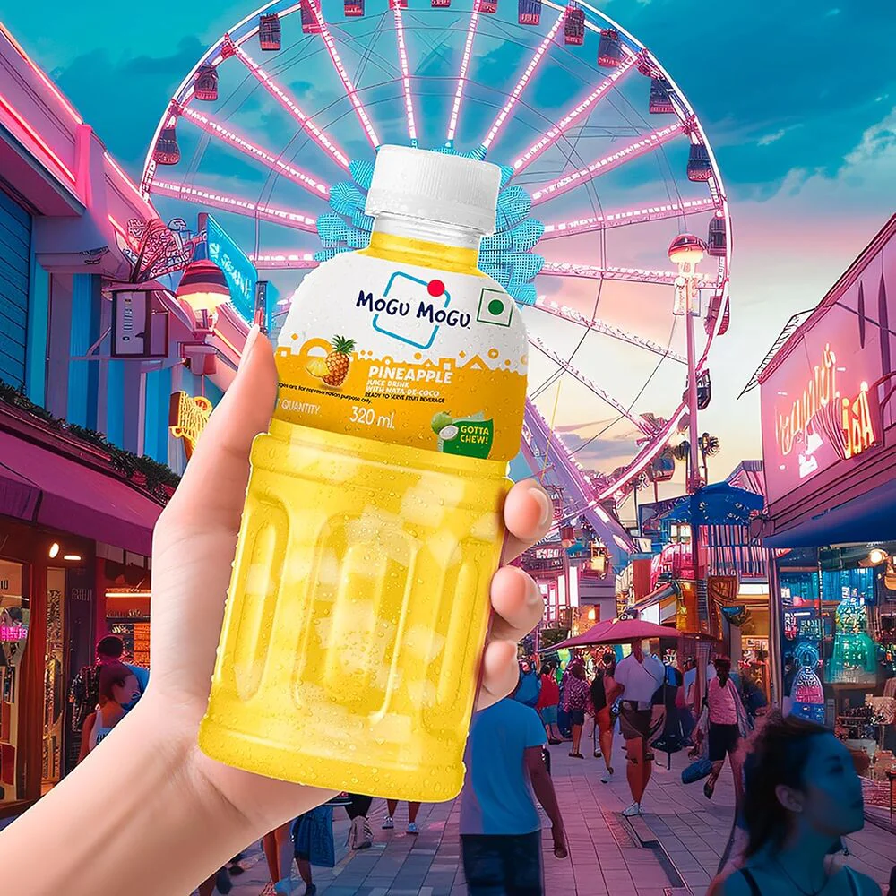 Mogu Mogu Pineapple Juice Drink with Nata de Coco 320ml x 6 - Image 2