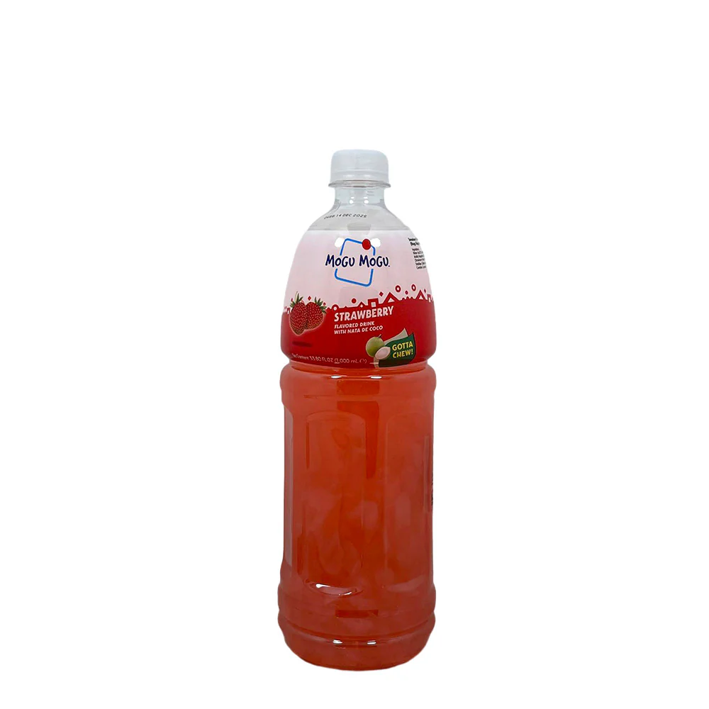 Mogu Mogu Strawberry Flavoured Drink with Nata de Coco 1L
