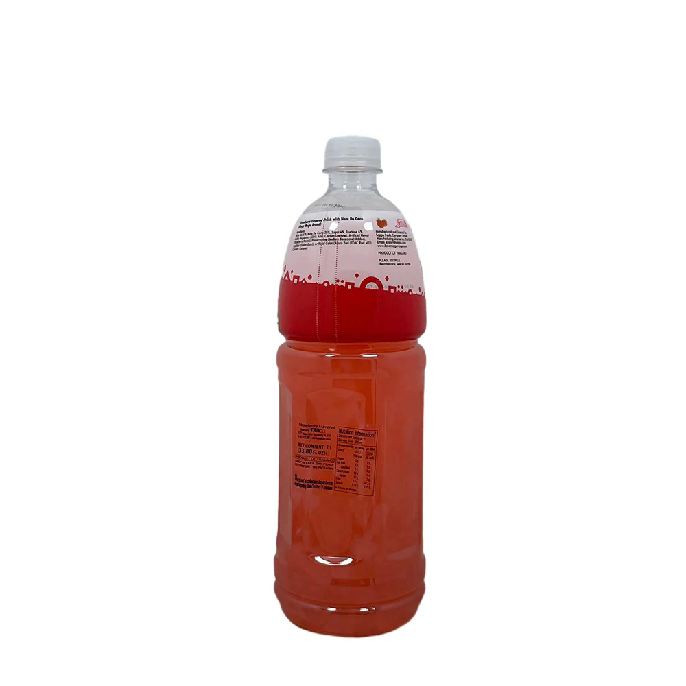 Mogu Mogu Strawberry Flavoured Drink with Nata de Coco 1L - Image 3