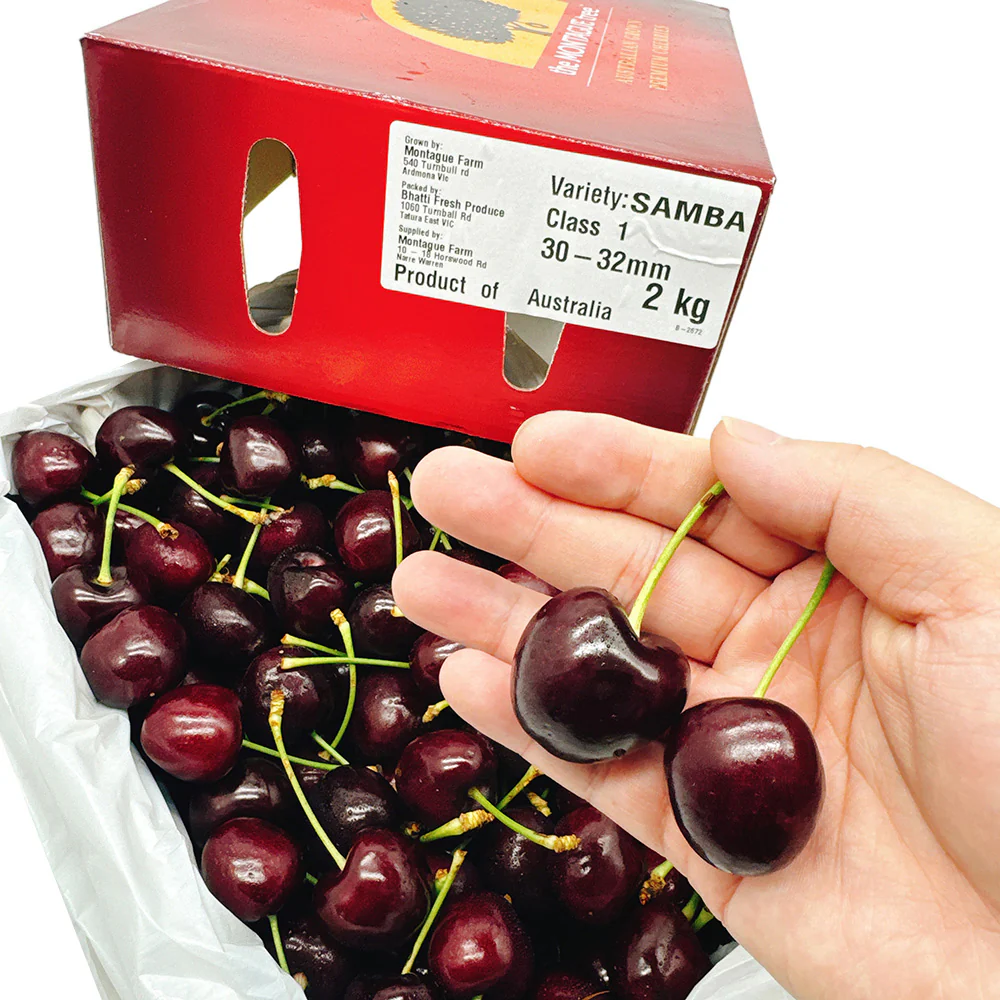 Montague Farm Samba Premium Cherries Gift Box 30-32mm - 2kg - Image 2