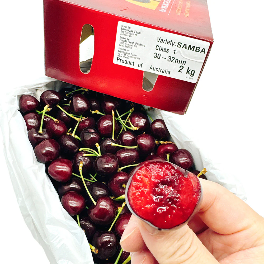 Montague Farm Samba Premium Cherries Gift Box 30-32mm - 2kg - Image 3