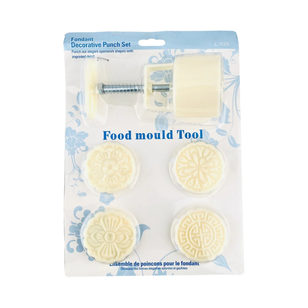 Mooncake Press Mold with 4 Floral Stamps – 50g - Mid-Autumn Baking Tool - Image 4