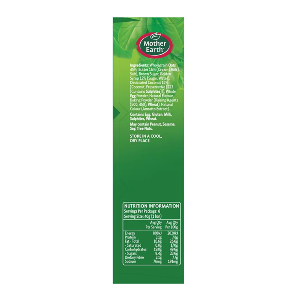 Mother Earth Baked Oaty Slices Golden Oats - 6 Bars, 240g - Image 4