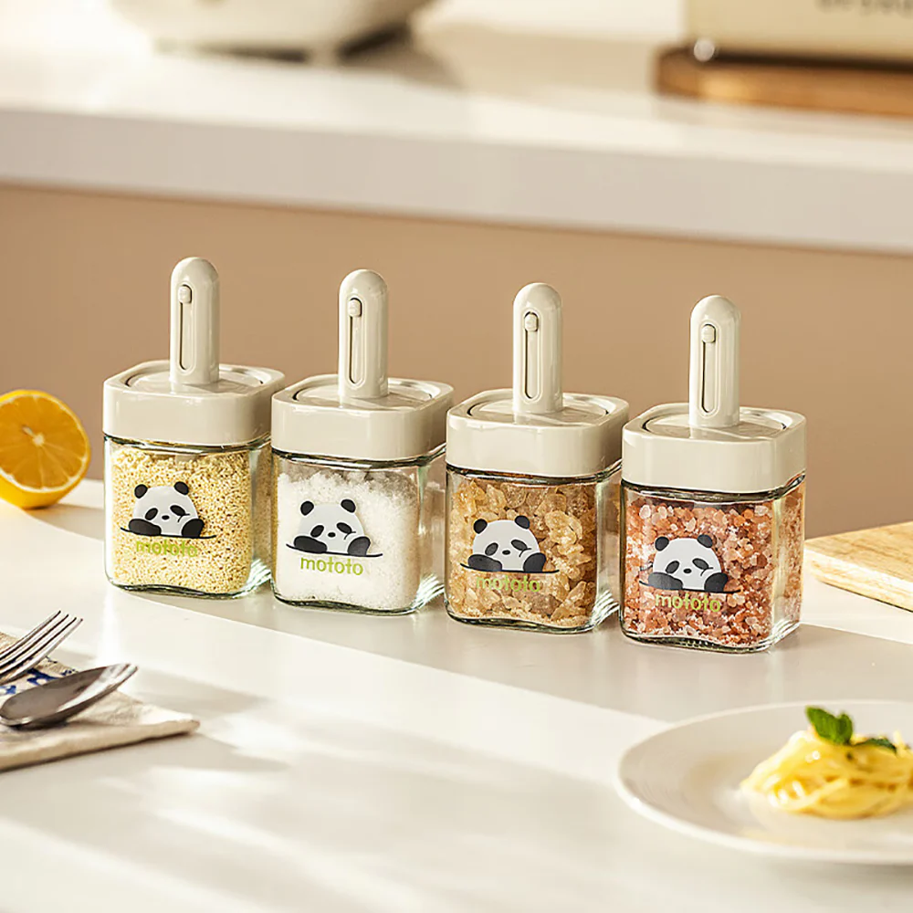 Mototo Panda Square Retractable Spice Jar - White - Image 4