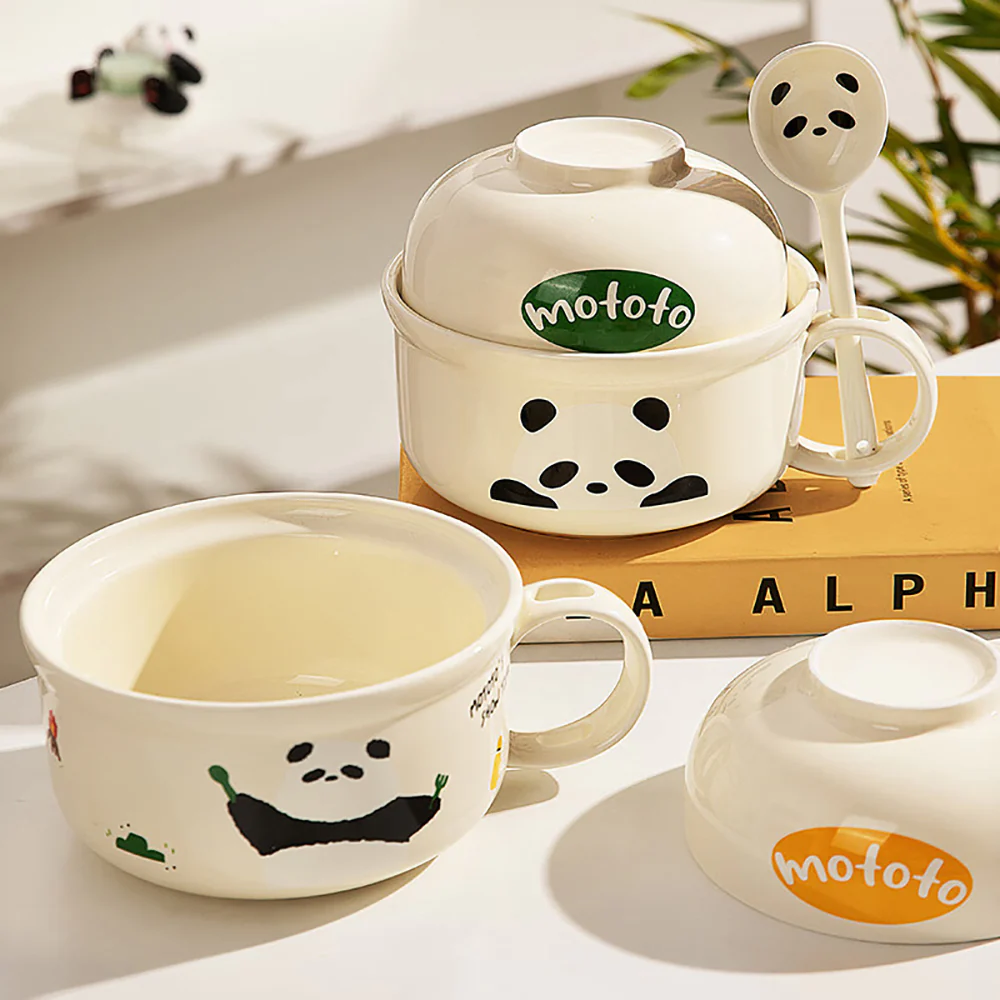 Mototo Ramen Bowl with Spoon - Camping Design - Image 2