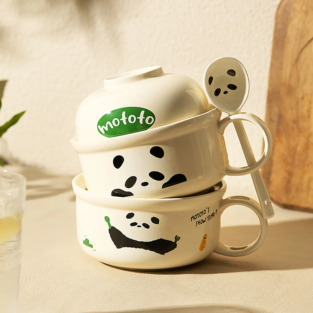 Mototo Ramen Bowl with Spoon - Camping Design - Image 3
