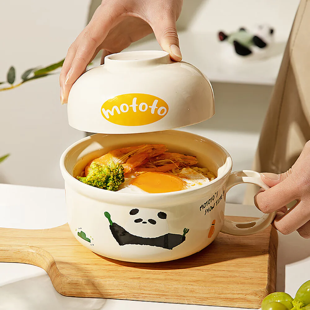 Mototo Ramen Bowl with Spoon - Camping Design - Image 4