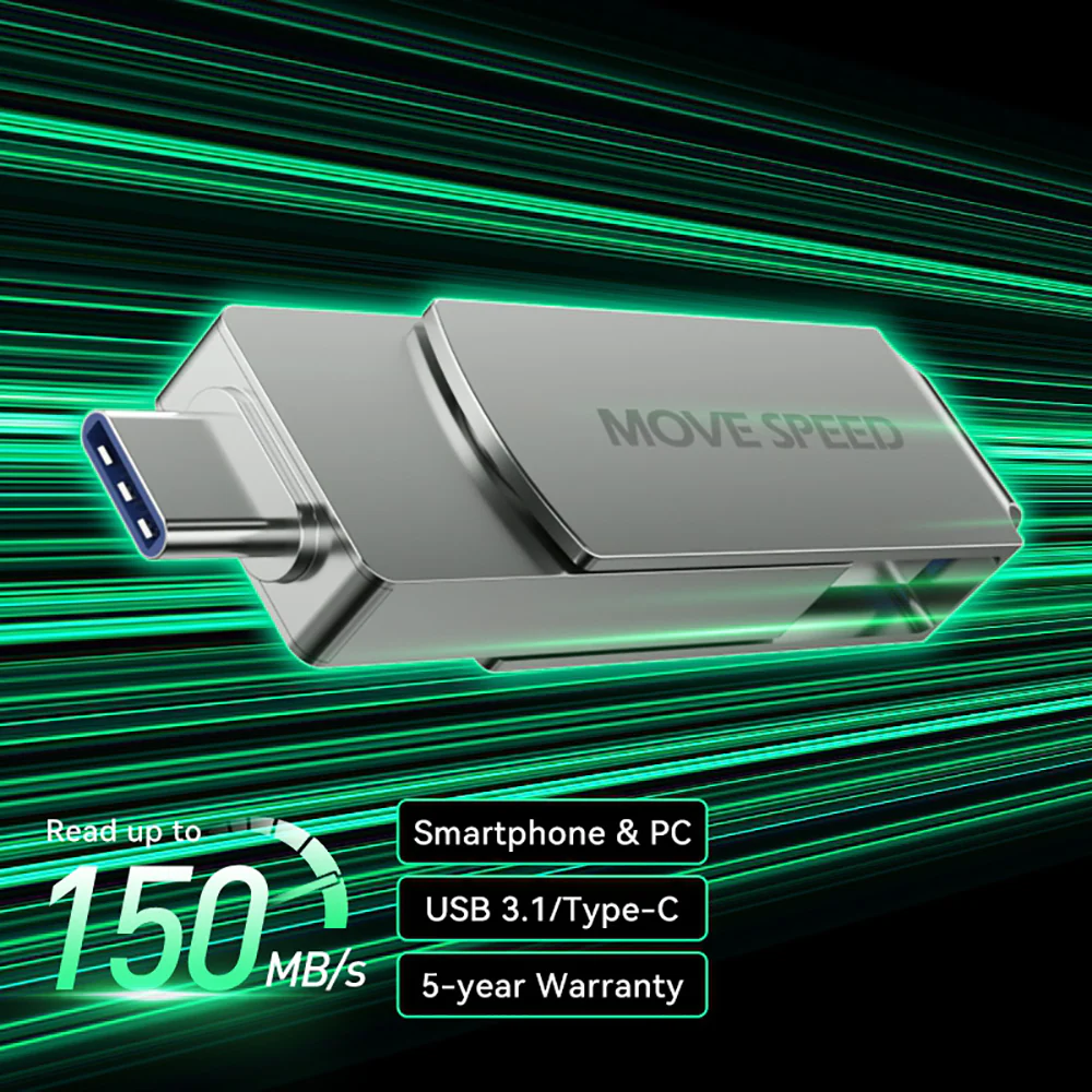 Movespeed 256GB USB Flash Drive - Silver - Image 3