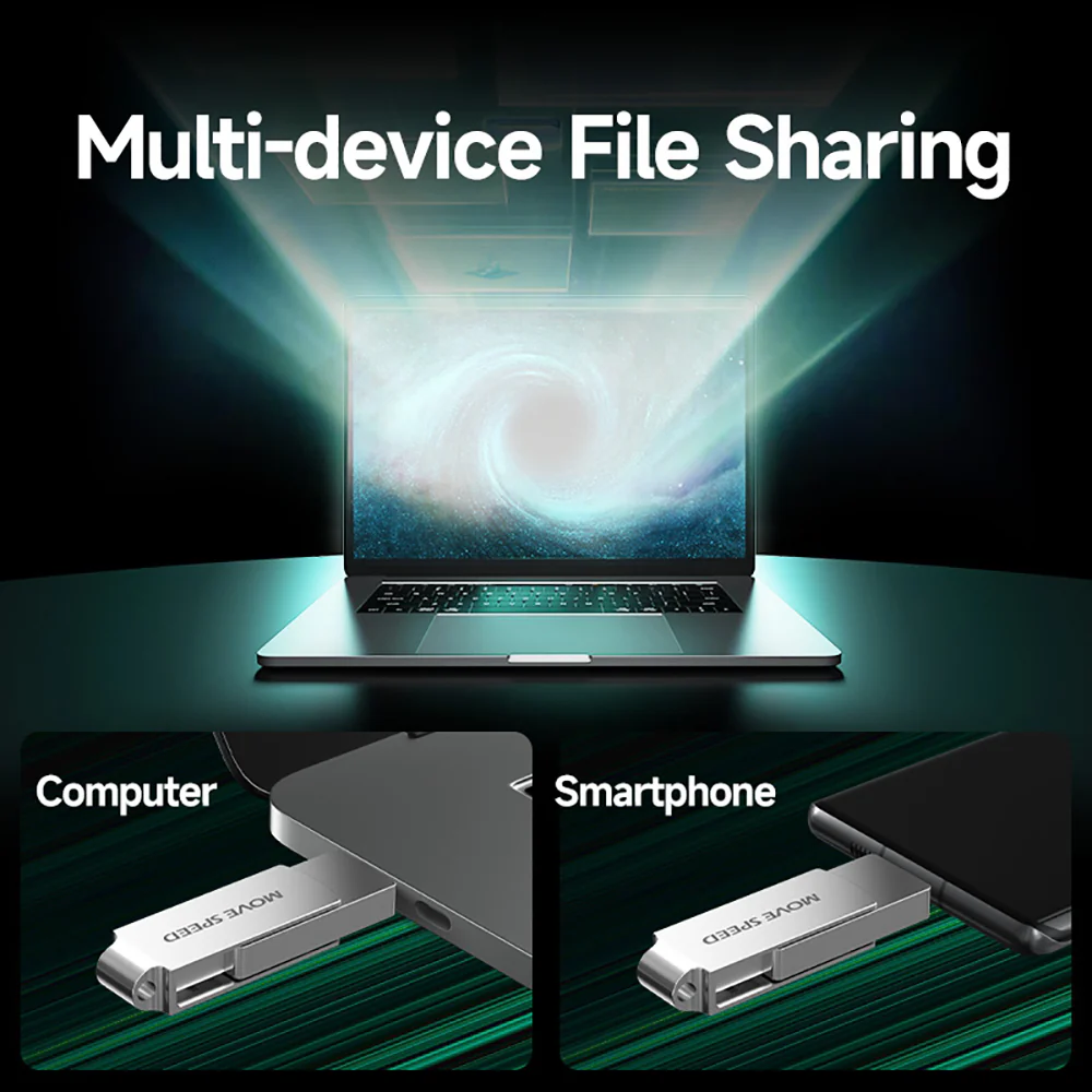 Movespeed 64GB USB Flash Drive - Silver - Image 5