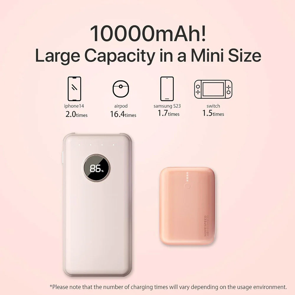Movespeed Mini Portable Power Bank 10000mAh 22.5W - Space White - Image 2