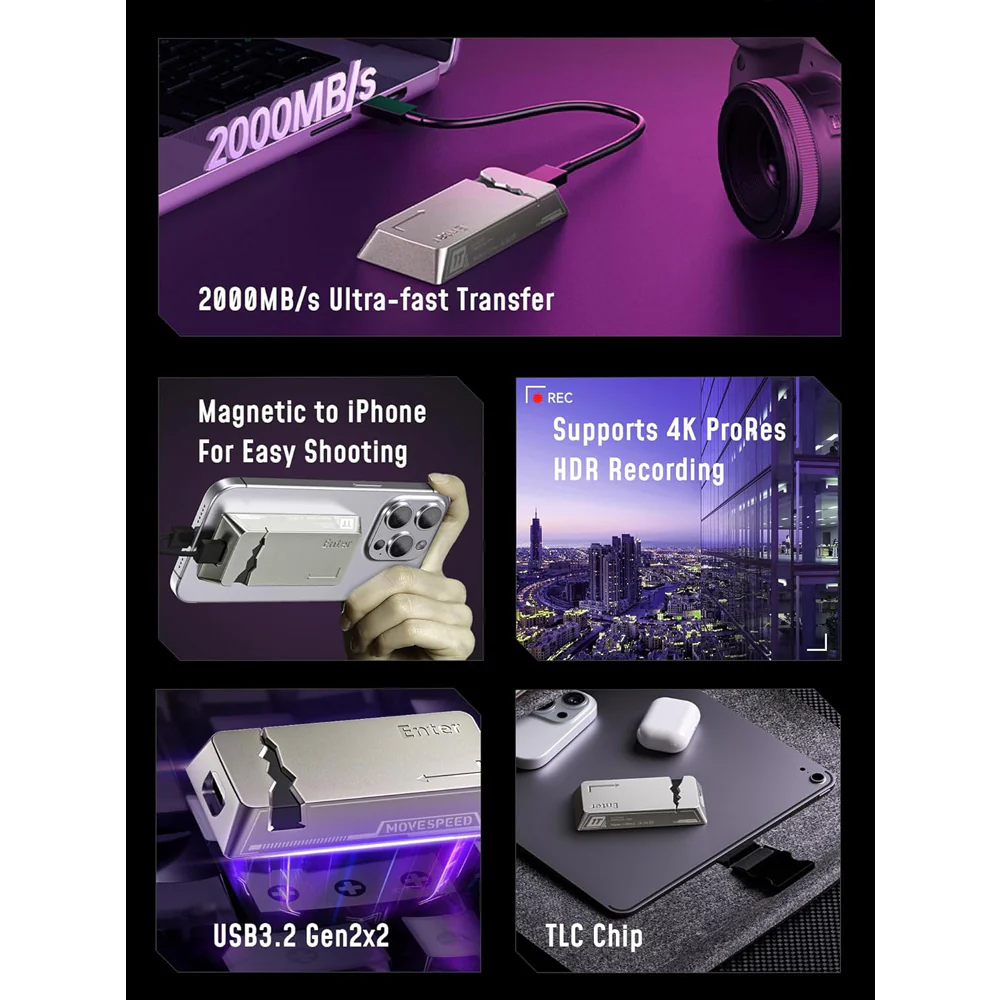 Movespeed Portable SSD 1TB Keycap Titanium Color - Image 2