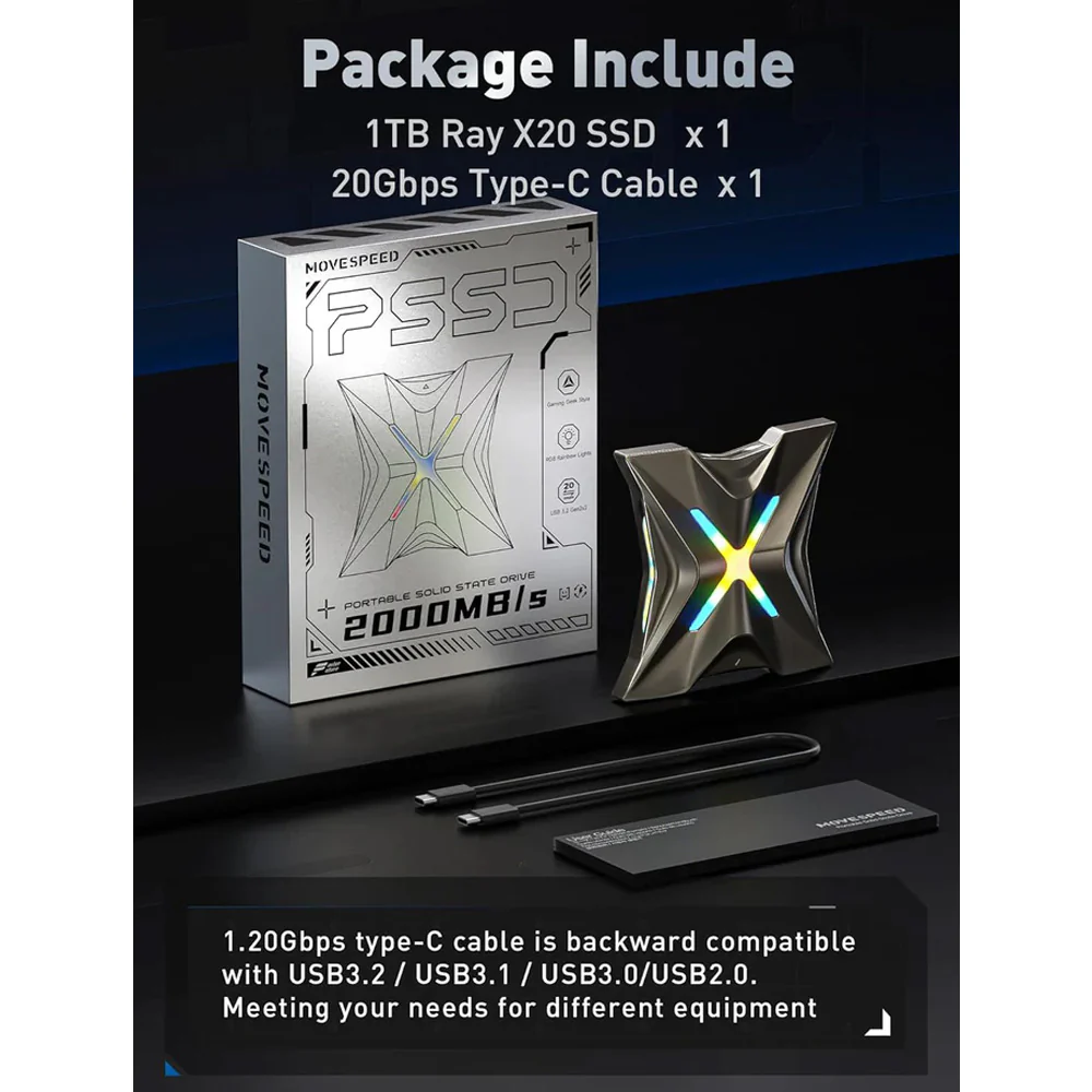 Movespeed Portable SSD 1TB Space Gray - Image 2
