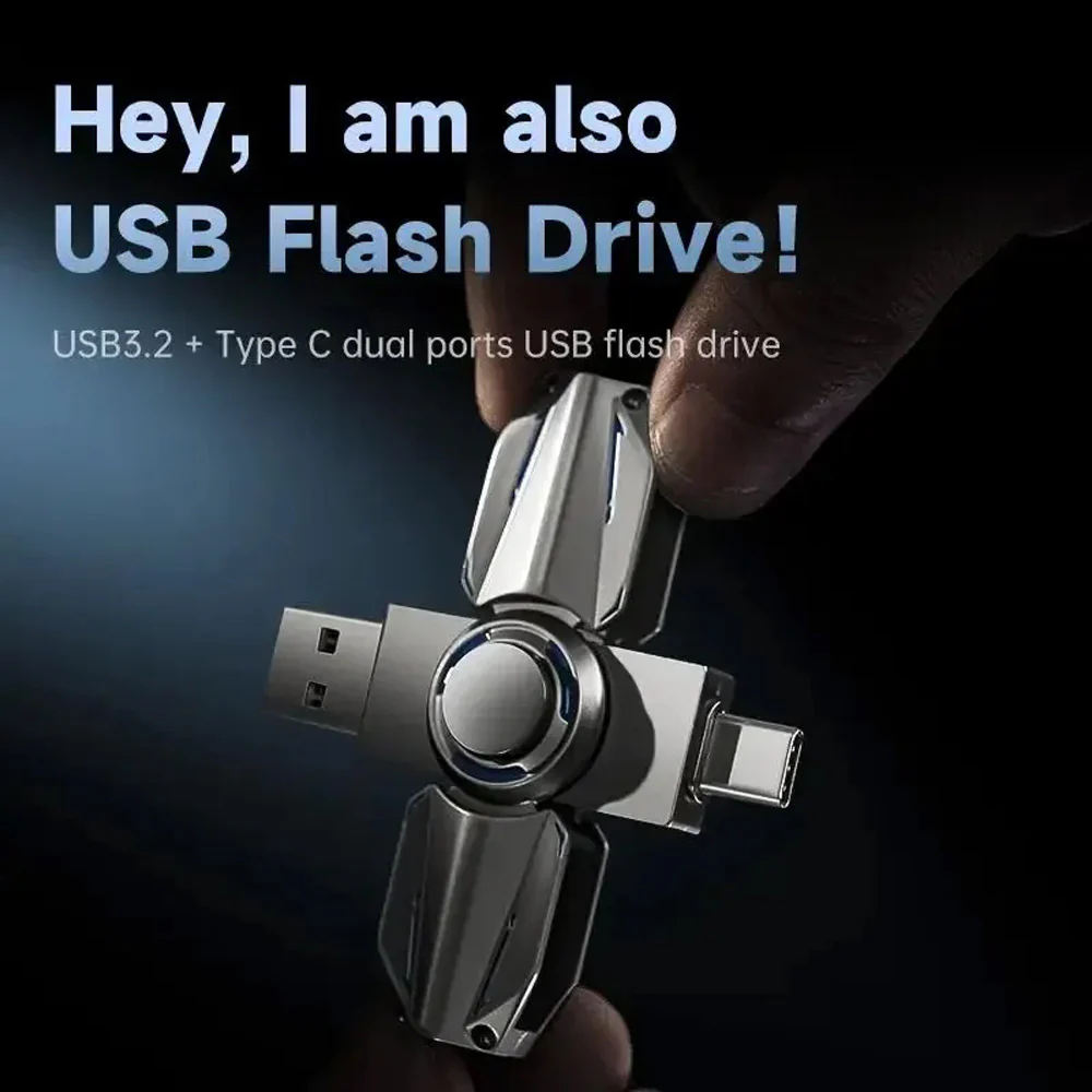 Movespeed Solid State USB Drive 512GB - Pearl Nickel + Blue - Image 2
