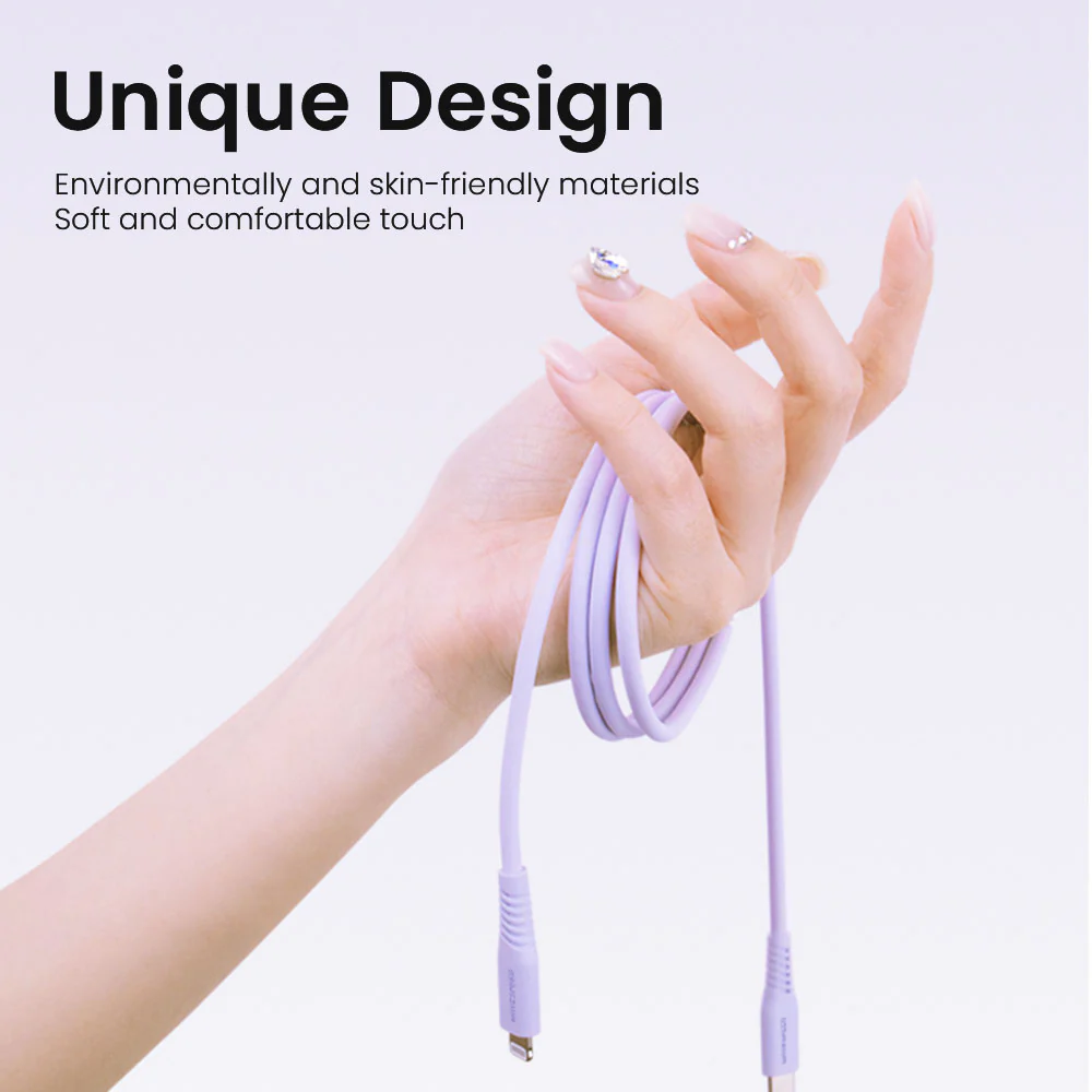Movespeed Type-C to Lightning Silicone Cable 1.2M - Purple - Image 3