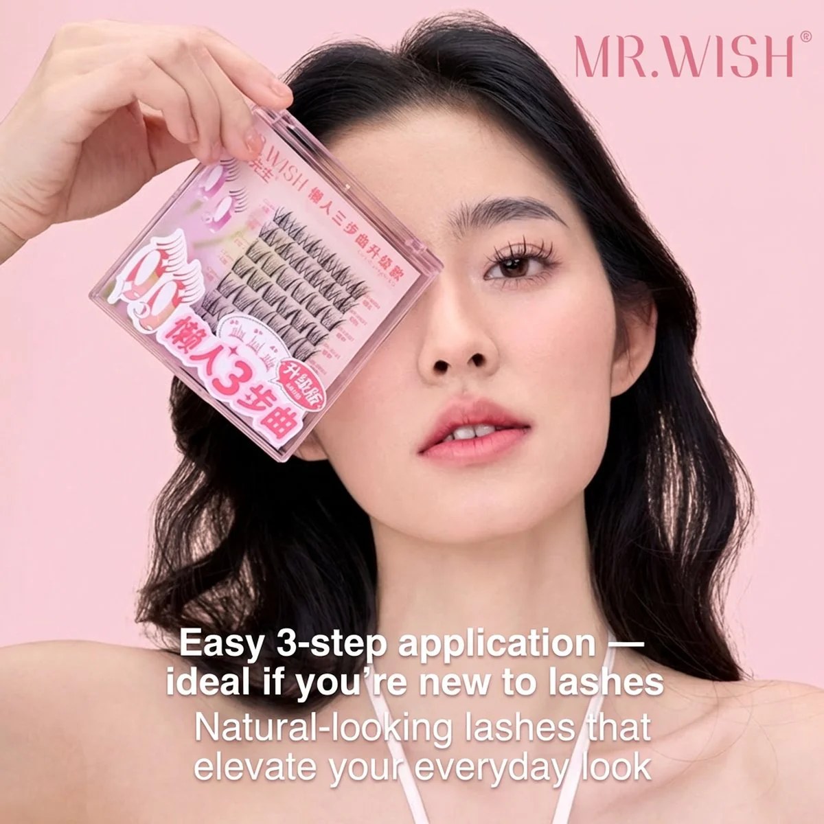 MR.WISH Lazy Girl 3-Step Curl Cluster Lashes – ABA Upgraded Easy-Apply False Eyelash Kit - Image 2