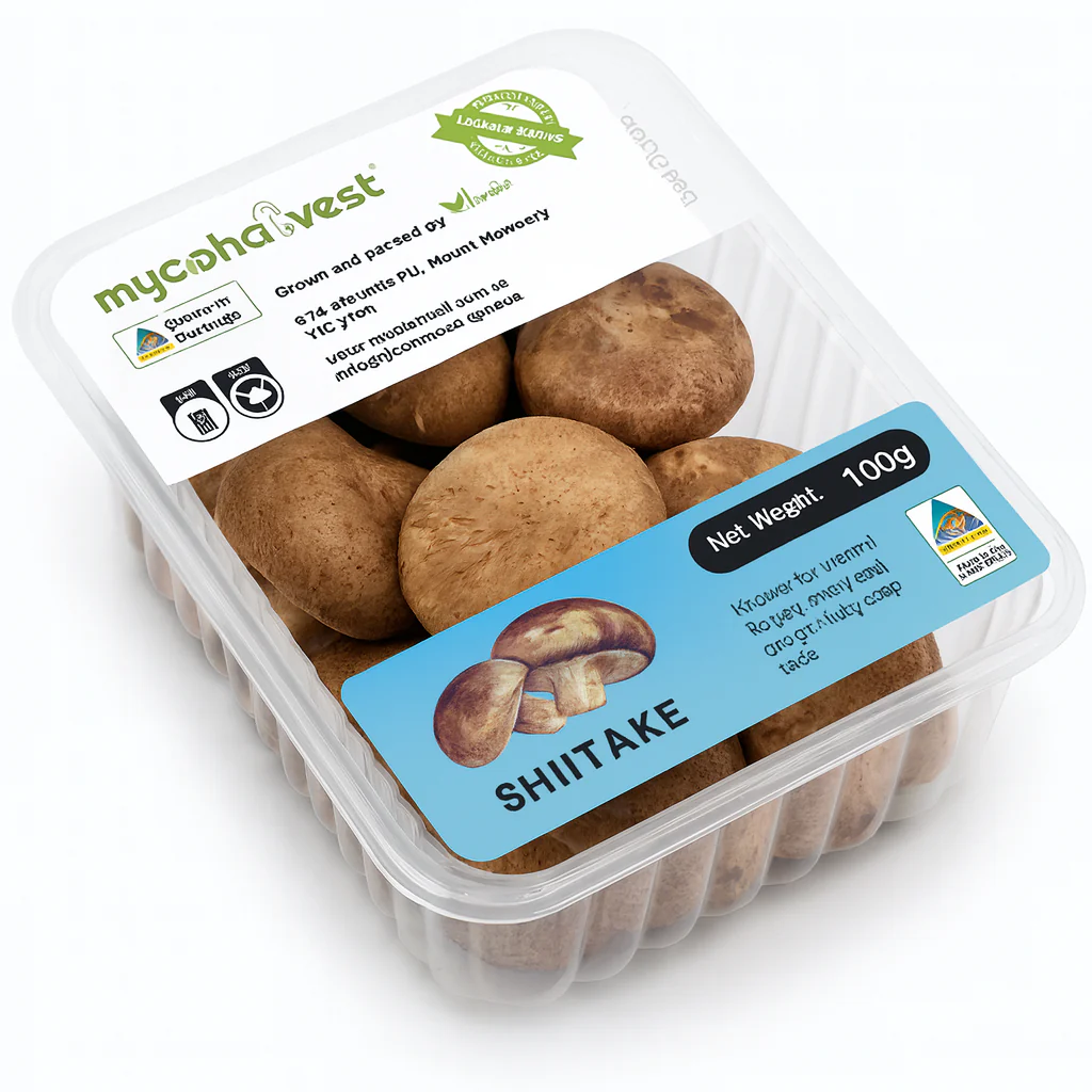 Mycoharvest Australian Grown Shiitake Mushrooms 100g