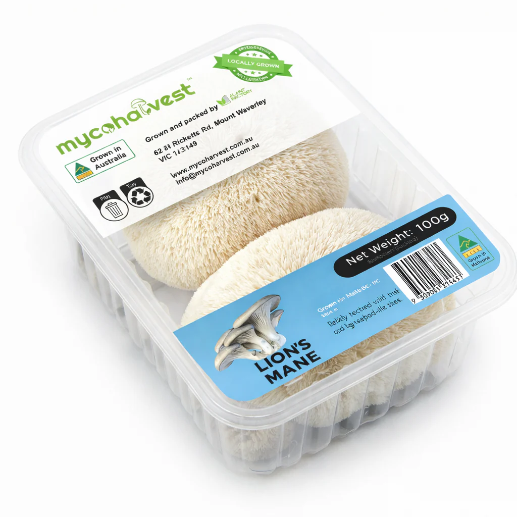 Mycoharvest Lion's Mane Mushroom 200g - Fresh Hericium erinaceus