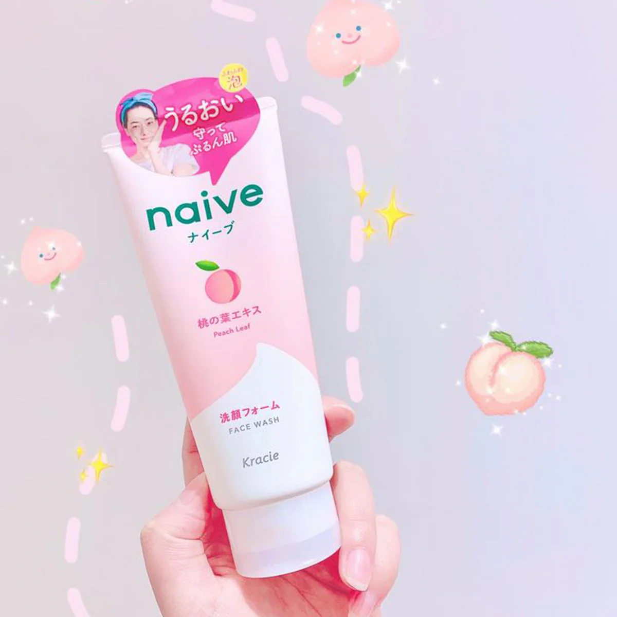 Naive Natural Plant Face Wash - Peach Scent, 130g - Image 3
