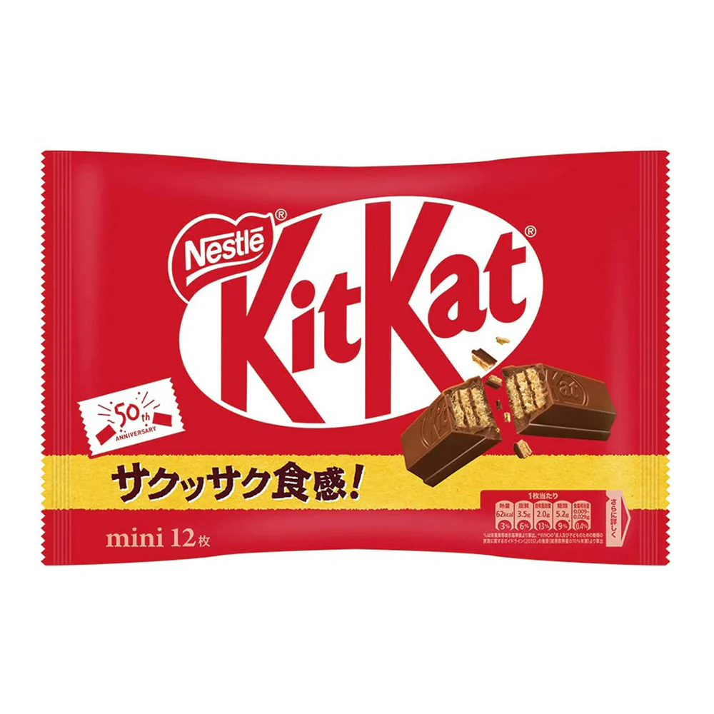 Nestle KitKat Mini Chocolate Wafer Bars - Original Flavor, 12 Pieces, 140g