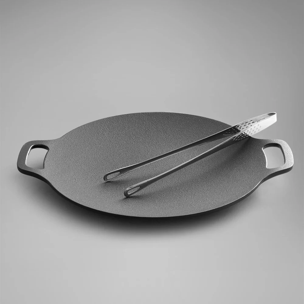 NetEase Yanxuan Artisan Series 30 cm Cast Iron Griddle – No Chemical Coating - Round Flat Grill Plate - Image 3