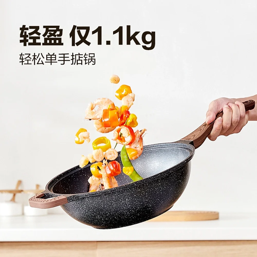 Lifease Cast Maifan Stone Frying Pan 28cm - Suitable for 1-3 People - Image 4