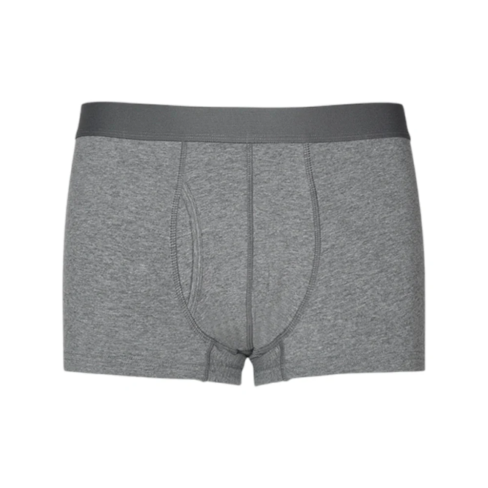 NetEase Yanxuan Men's Breathable Cotton Boxer Briefs with Fly - Heather Grey, Size L - Image 5