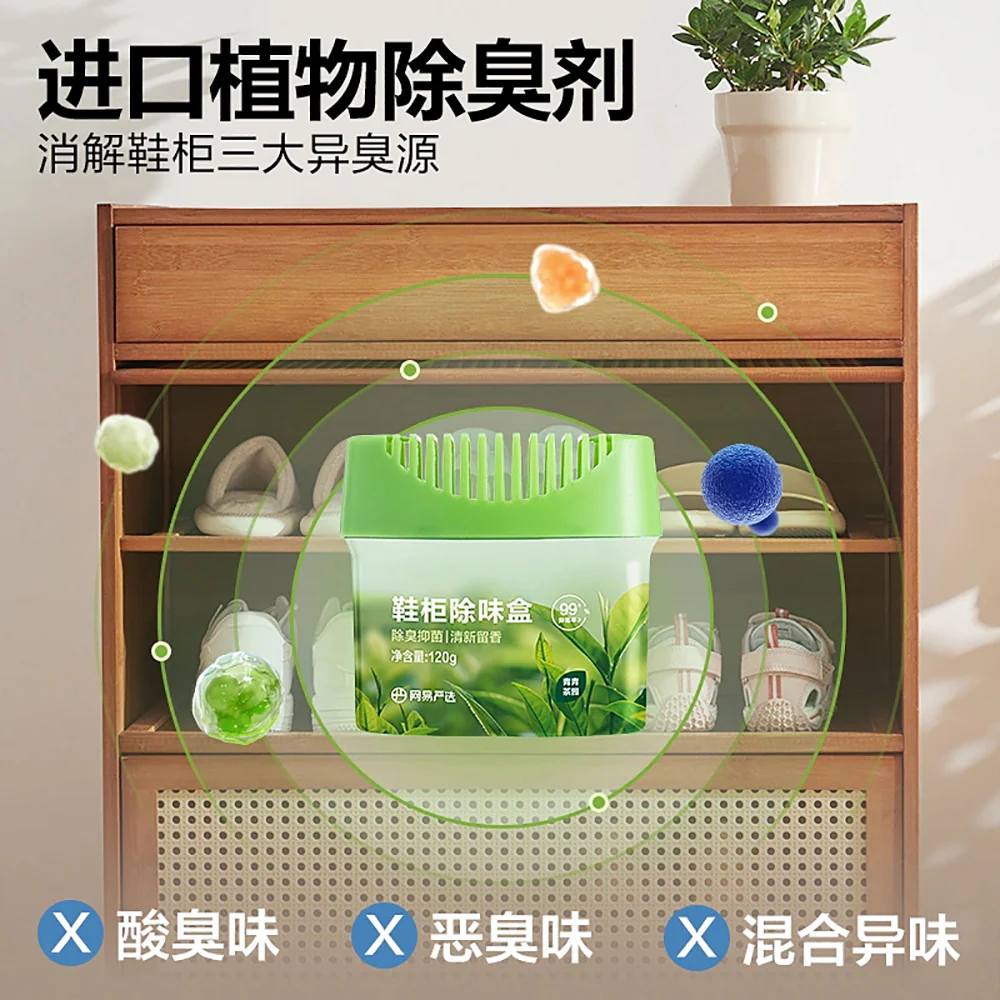 Lifease Shoe Cabinet Deodorizer Box - Green Tea Garden Scent, 120g - Image 2