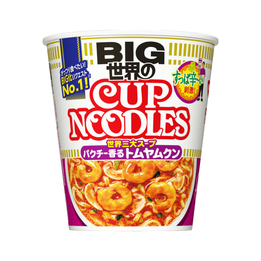 Nissin Cup Noodles BIG Tom Yum with Lemongrass & Coriander 122g - Instant Cup Ramen