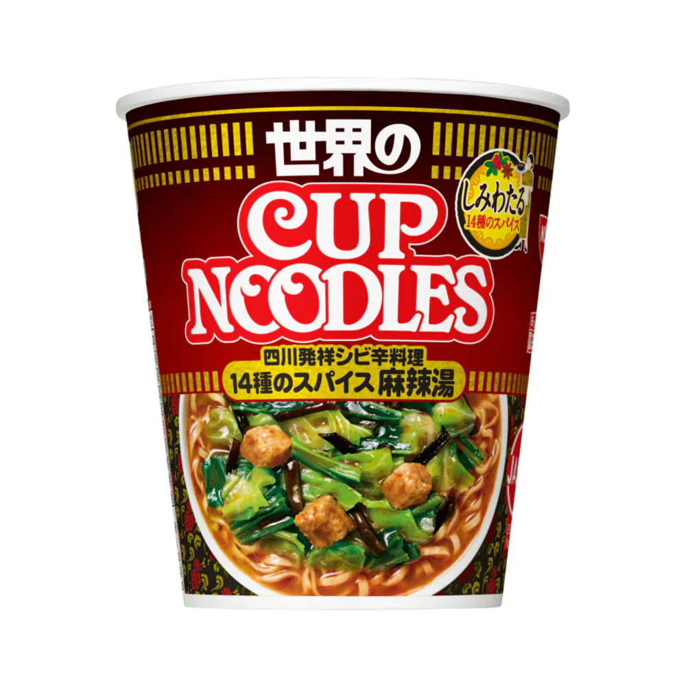 Nissin Cup Noodles Mala Tang (14‑Spice Sichuan Broth) 75g - Spicy & Numbing Hot Pot-Style