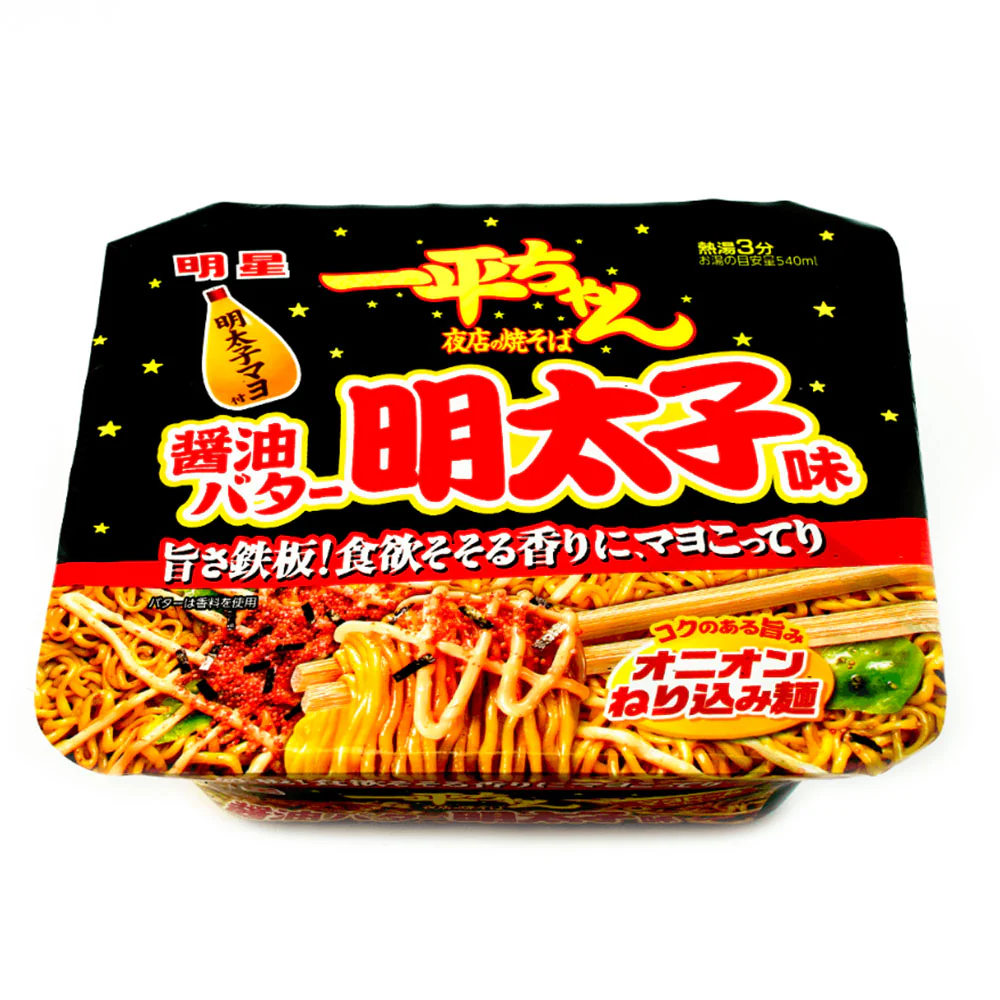 Nissin Myojo Ippeichan Yatai Yakisoba Soy Sauce Butter Mentaiko Flavor - 127g - Image 2