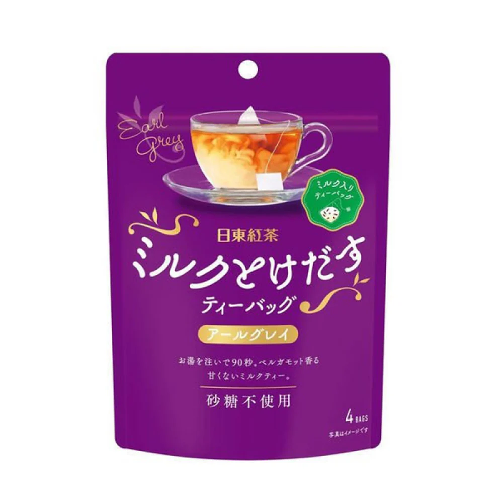 Nitto Earl Grey Milk Tea - Zero Sugar, 4 Bags, 30g