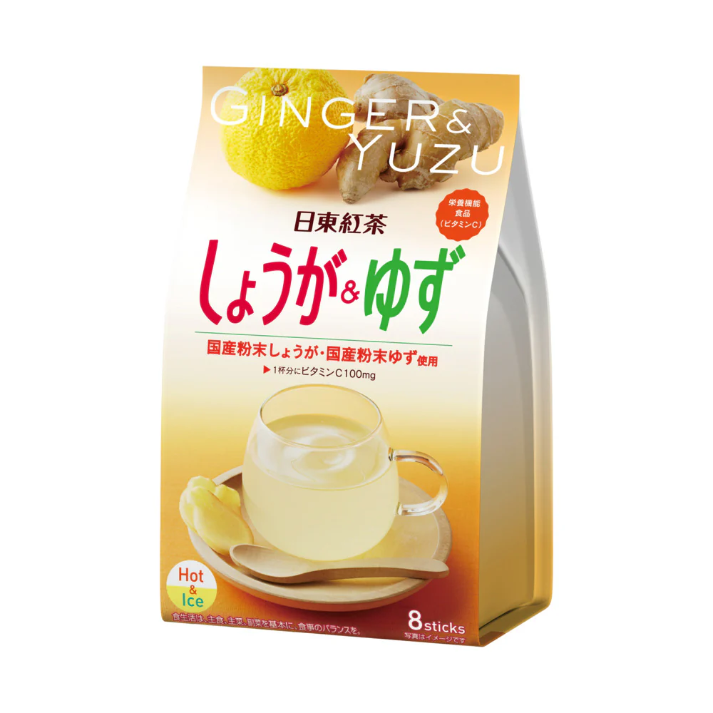 Nittoh Tea Ginger & Yuzu Instant Tea – 8 Sticks (78.4g)
