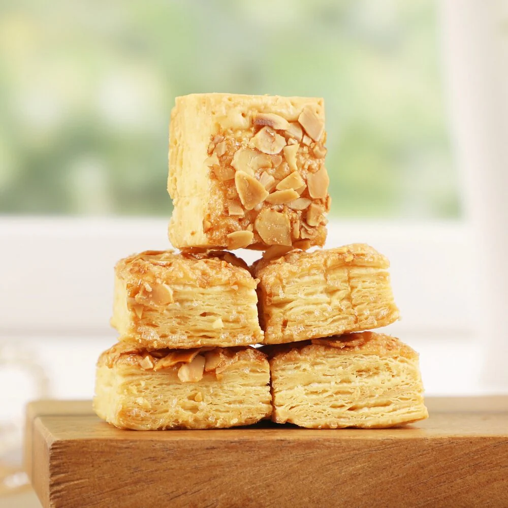 NITZ BAKER Almond Layer Pastry 102g - Crispy Almond Puff Pastry Squares - Image 4