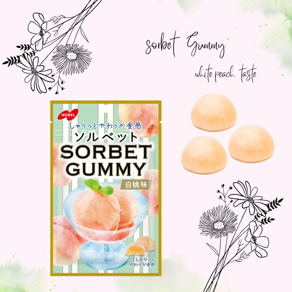 Nobel Sorbet Gummy – White Peach 50g - Image 2
