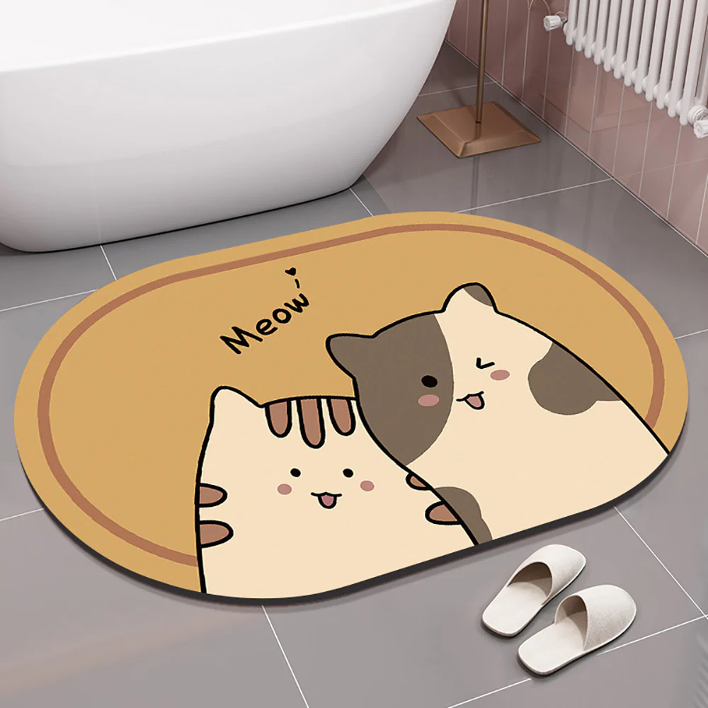 Non-Slip Absorbent Cat Mat - Oval 40cm x 60cm