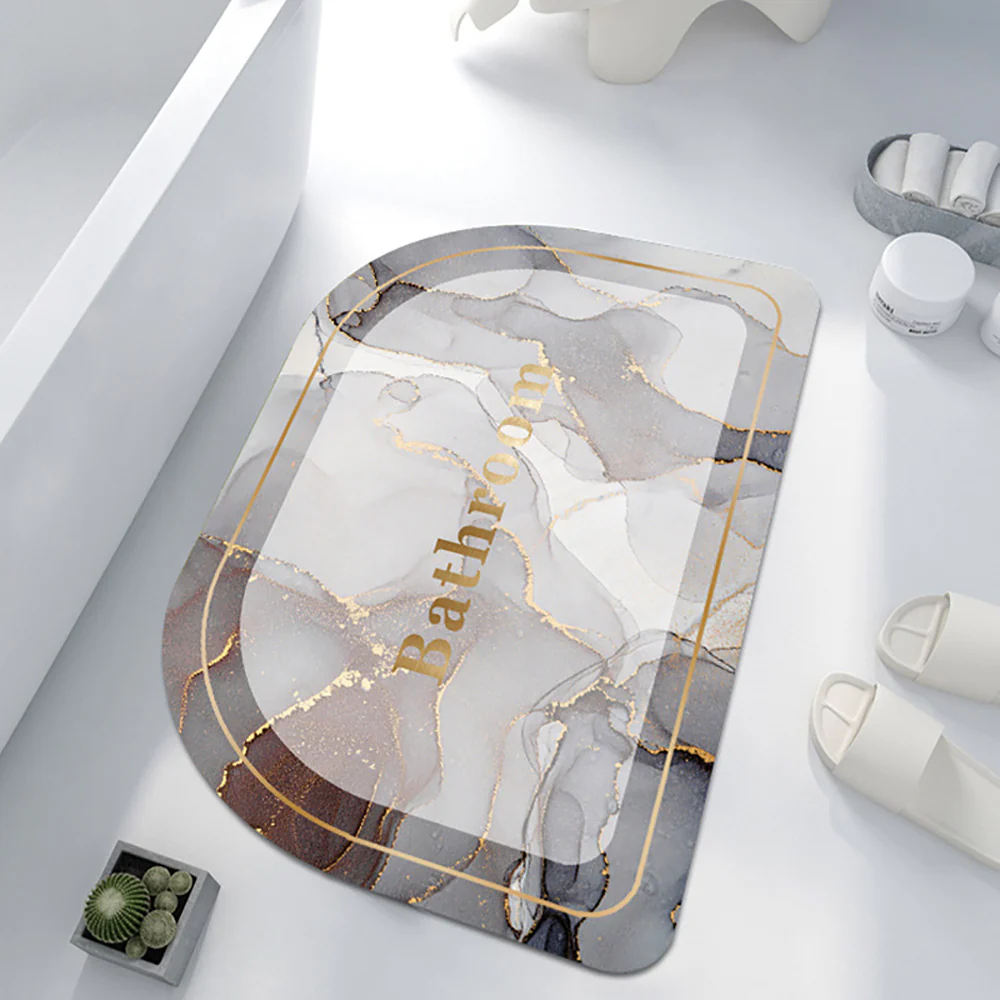Non-Slip Absorbent Mat Agate Design - Large Rounded Corners 45cm x 70cm
