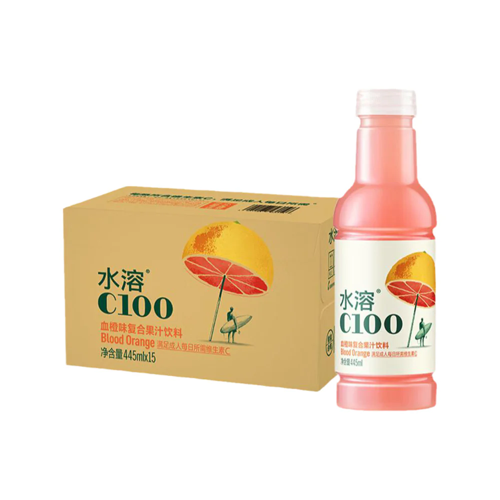 Nongfu Spring C100 Blood Orange Juice Drink 445ml x 15 Bottles (Case)