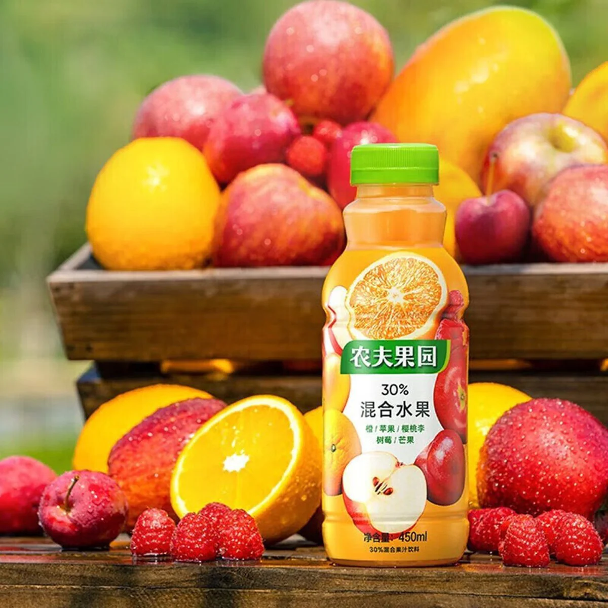 Nongfu Spring Fruit Orchard 30% Mixed Fruit Juice Drink (Orange Flavour) - 450 ml x 15 Bottles (Case) - Image 2