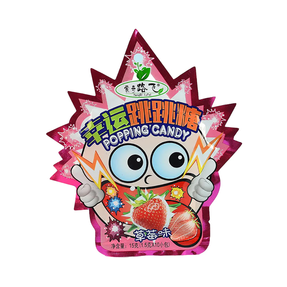 Nongqi Luffy Lucky Popping Candy Strawberry Flavor - 15g
