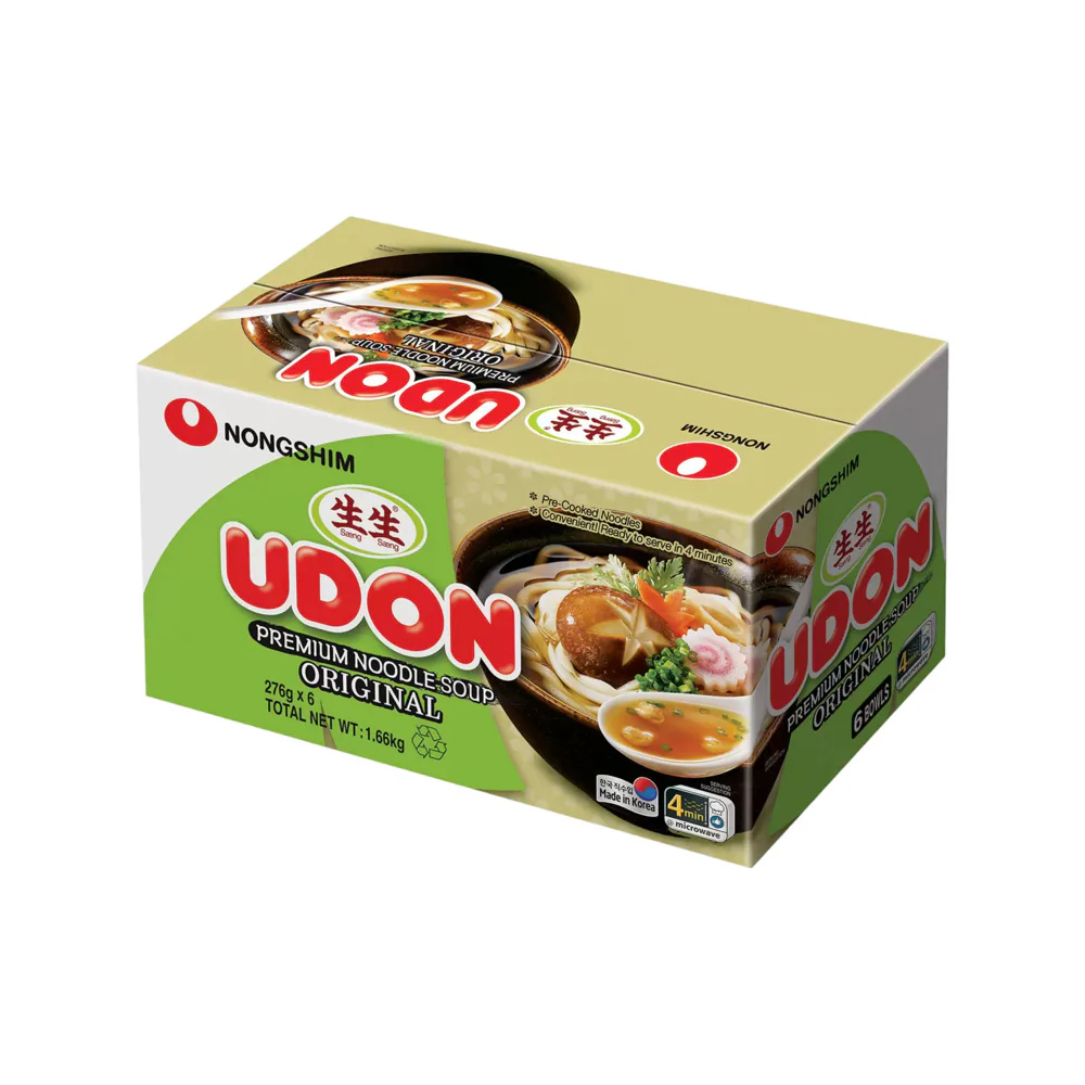 Nongshim Premium Udon Noodle Soup - 276g x 6 Bowls (Total 1.656kg)