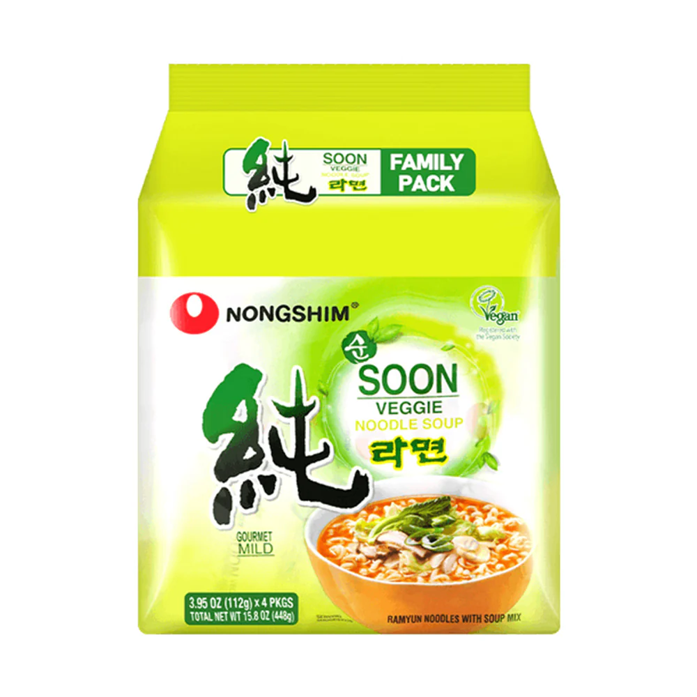 Nongshim Soon Veggie Noodle Soup - 112g x 5 Packs