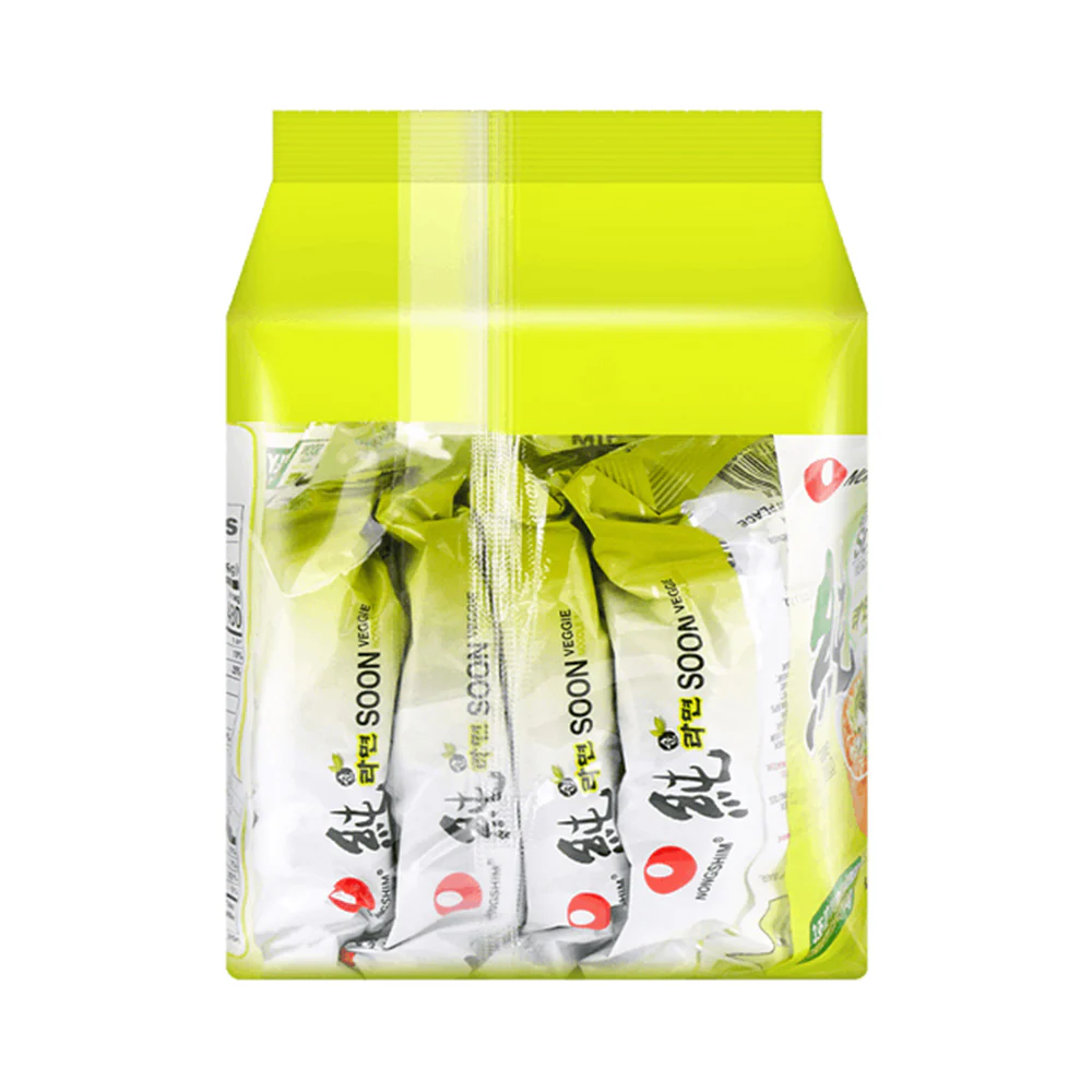Nongshim Soon Veggie Noodle Soup - 112g x 5 Packs - Image 2