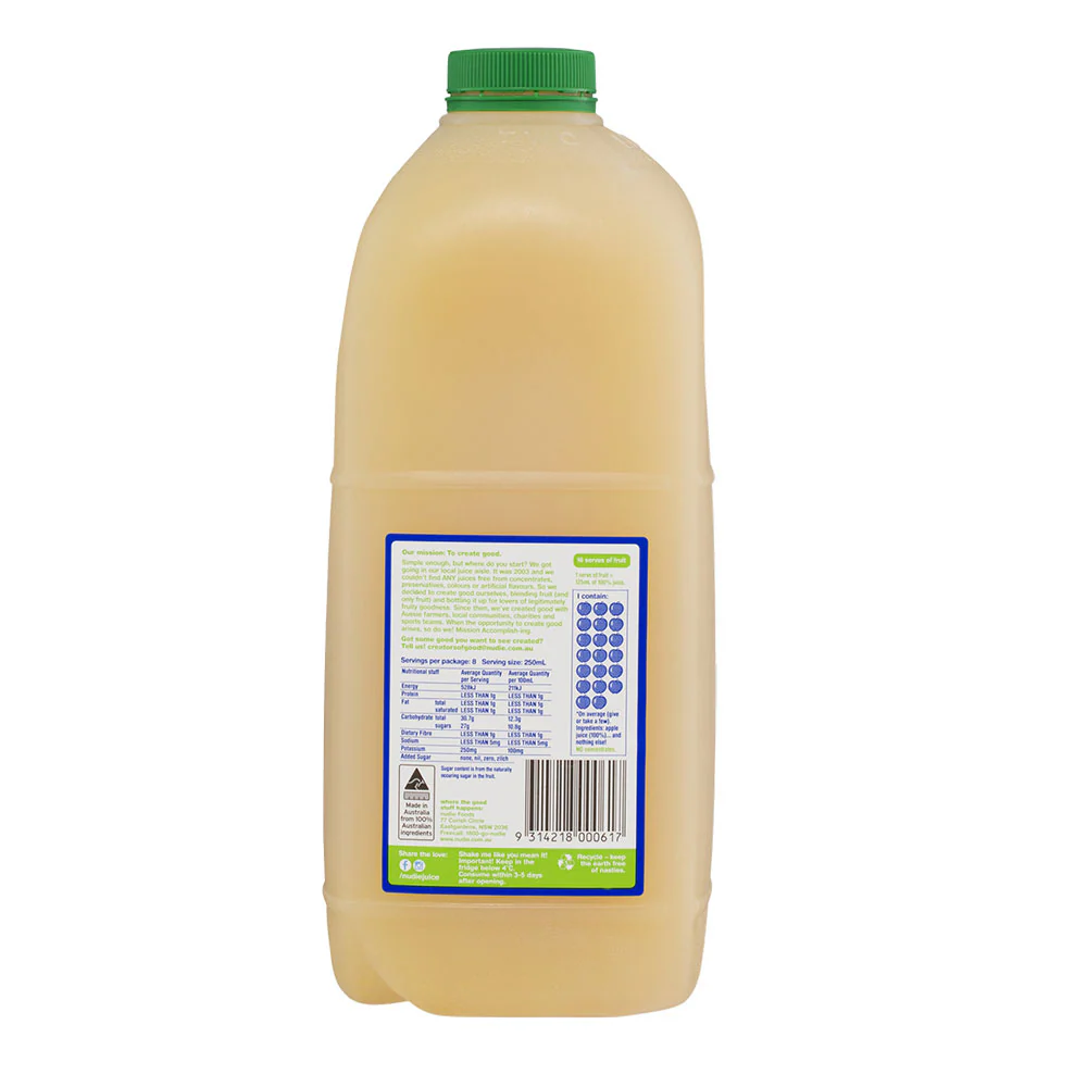 Nudie Cloudy Apple Juice - 2L - Image 2