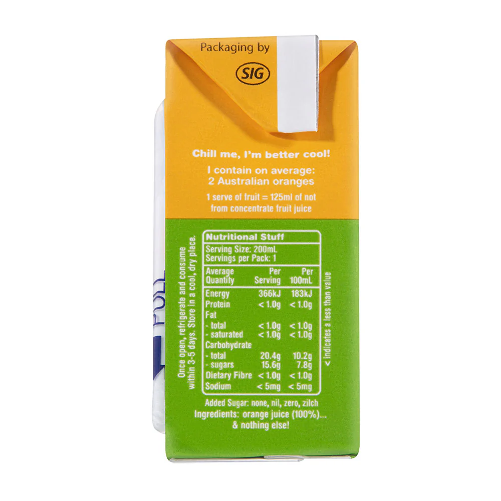 Nudie Kids Pure Orange Juice 200ml - Pack of 2 - Image 2