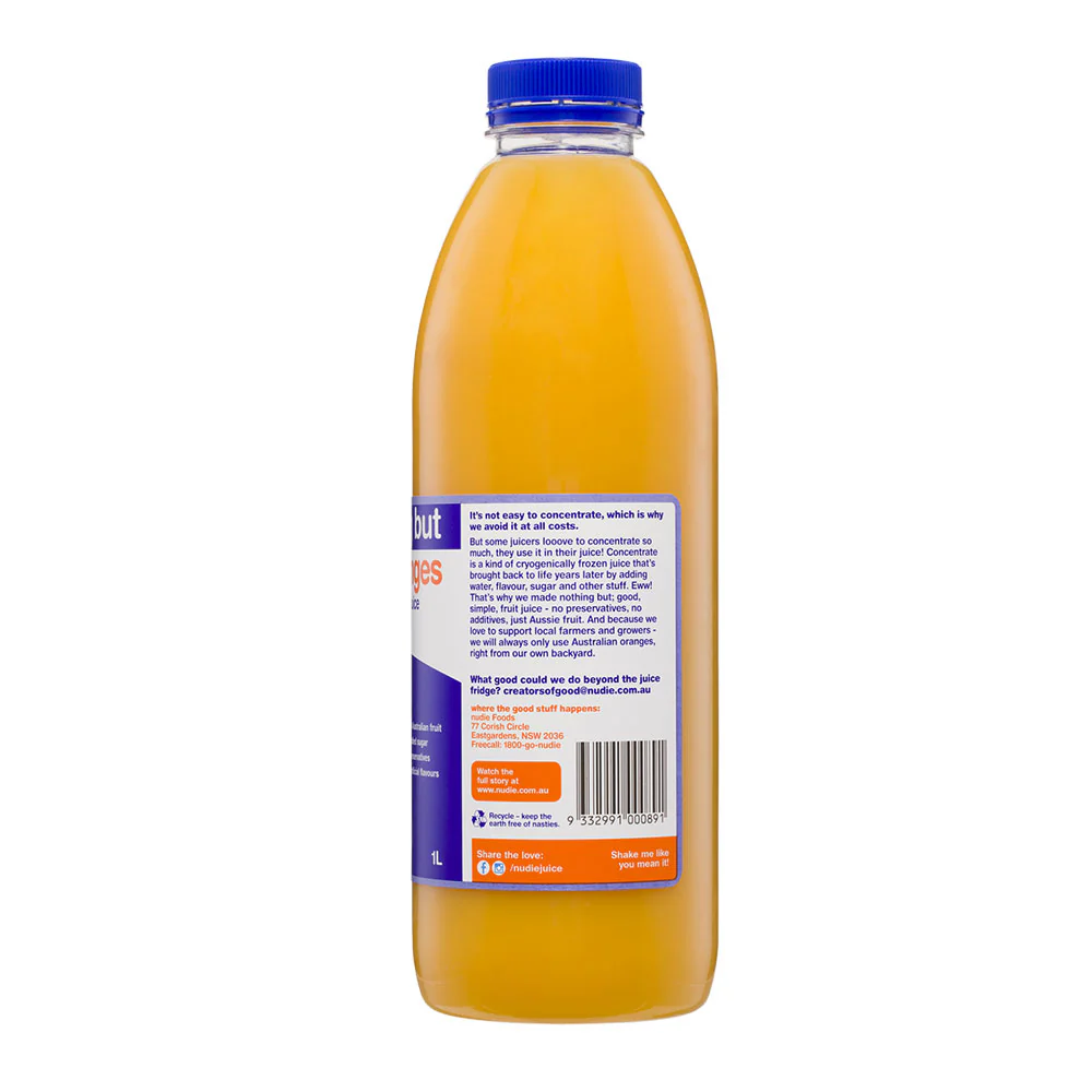 Nudie Nothing But Oranges Pulp Free Juice - 1L - Image 2
